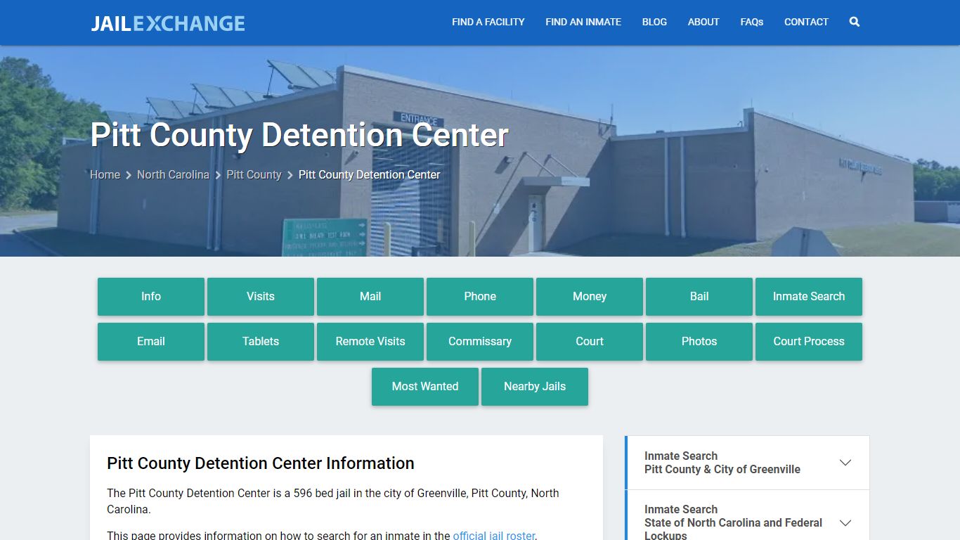 Pitt County Detention Center, NC Inmate Search, Information - Jail Exchange