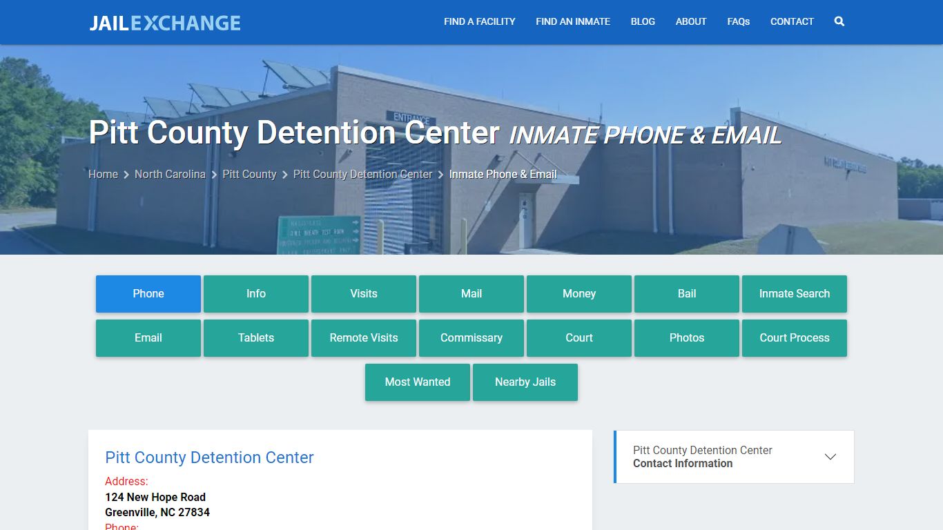 Inmate Phone - Pitt County Detention Center, NC - Jail Exchange